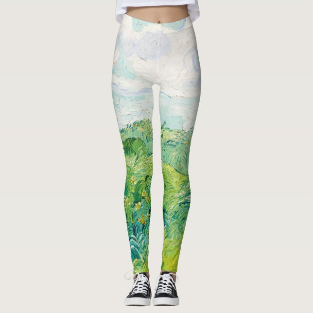 Legging Os Auvers Dos Campos De Trigo Verde Van Gogh. Impr (Frente)