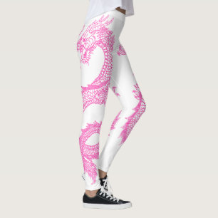 Legging Os dragões cor-de-rosa personalizam a cor do fund