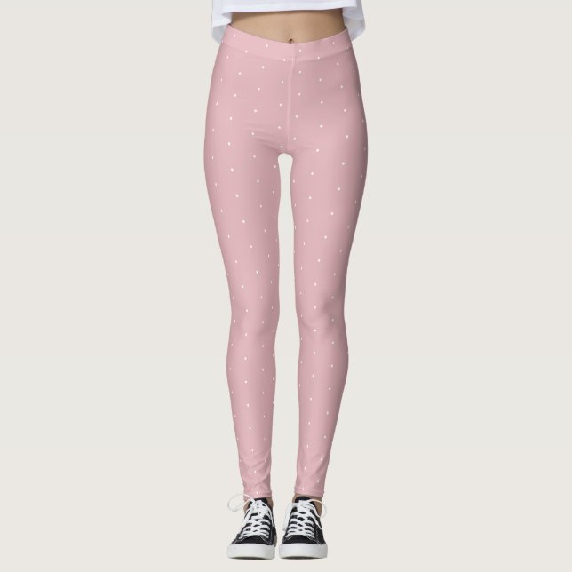 Legging Os pontos brancos dos círculos modernos coram (Frente)