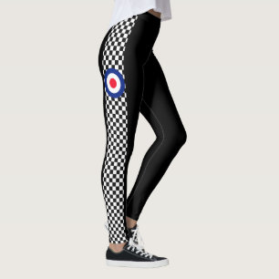 Legging Os verificadores de estilo de Patinete do Mod Roun