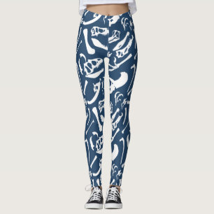Legging Ossos de Dinossauro (Azul)