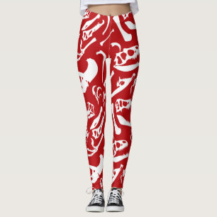 Legging Ossos do Dinossauro (Vermelho)
