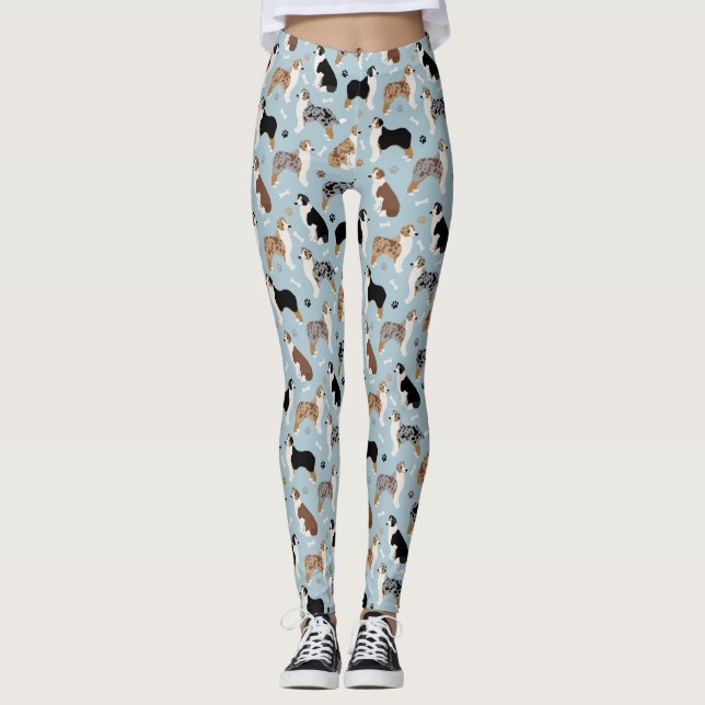 Legging Ossos pastores australianos e patas (Frente)