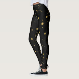 Legging Ouro Amarelo Stars Black Night