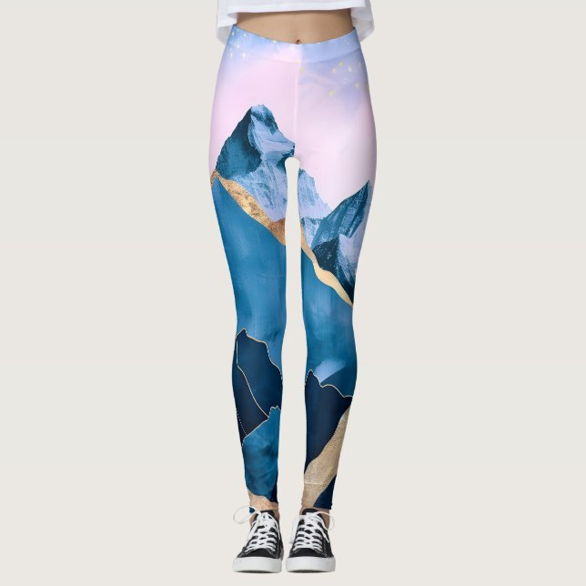 Legging Ouro Celestial Picos Aquarela (Frente)