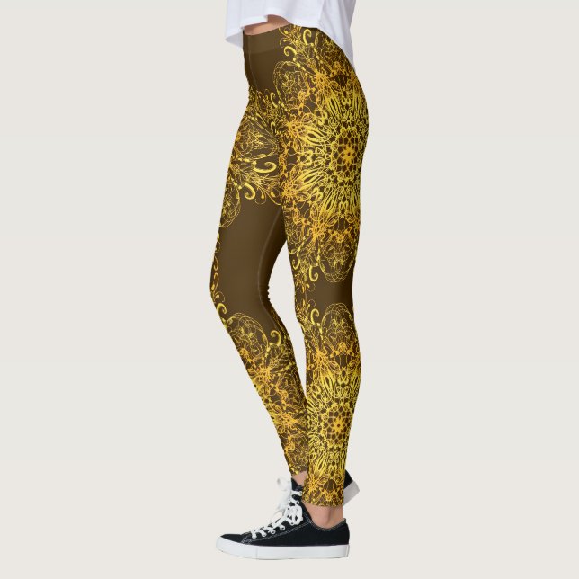 Legging Ouro étnico mandala. (Esquerda)