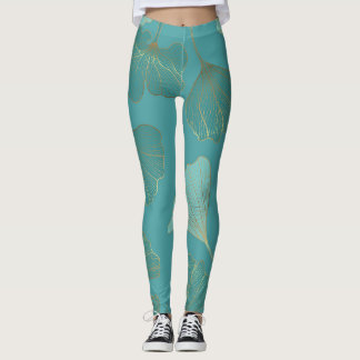 Legging Ouro luxuoso Ginkgo, papel de parede.