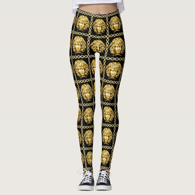 Legging Ouro Medusa em Cadeias (Frente)