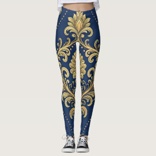 Legging Ouro Ornamentado Barroco Clássico