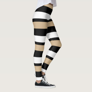 Legging Ouro preto & branco Horizontal-Listrados