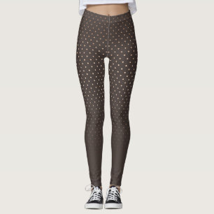 Legging Ouro sem costura por círculos chocolate castanho