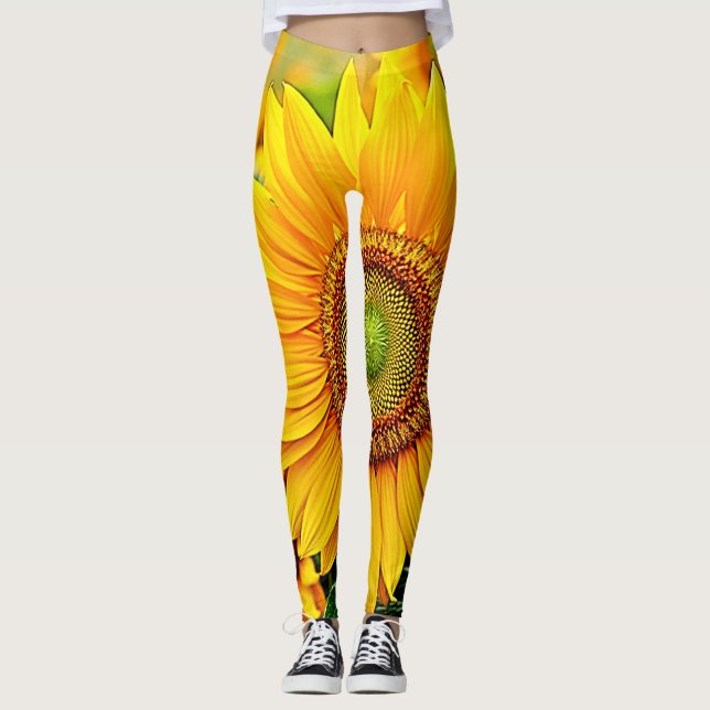 Legging Ouro Sunflower Field Serenity Design (Frente)