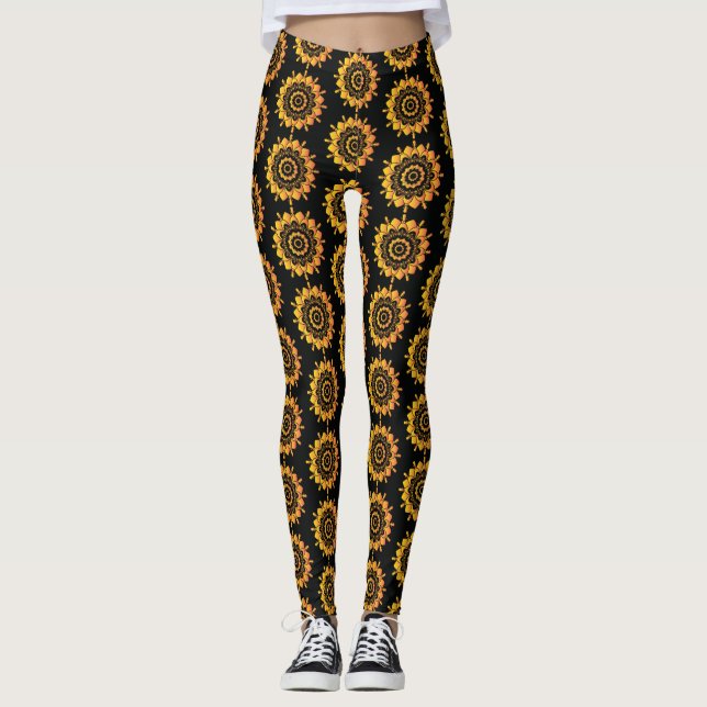 Legging Ouro único Mandala Design (Frente)