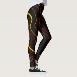 Legging Ouro vermelho ondulado, longos traços sobre fundo 