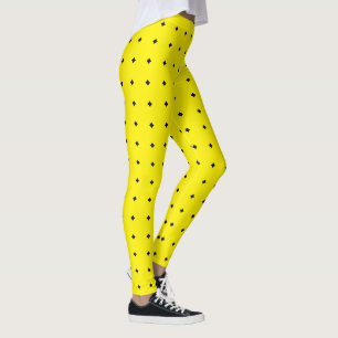 Legging Ouros azuis reais contra coxas amarelas