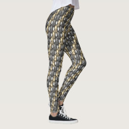 Legging Ouros e cinzas, esculpidos de peças retangulares