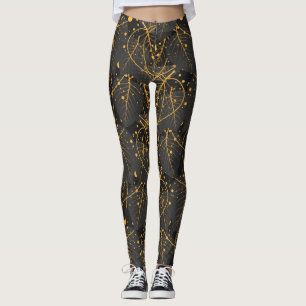 Legging Ouros folhas de patins