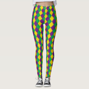 Legging Ouros Mardi Gras: Padrão Festivo Vibrante