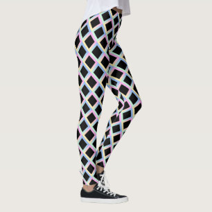 Legging Ouros Simétricos Pretos com Quadros de Gradação