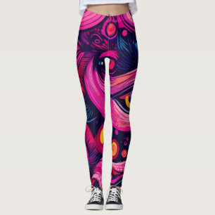 Legging Ousado, Urbano, Estilo de Rua Chic Abstrato Grafit