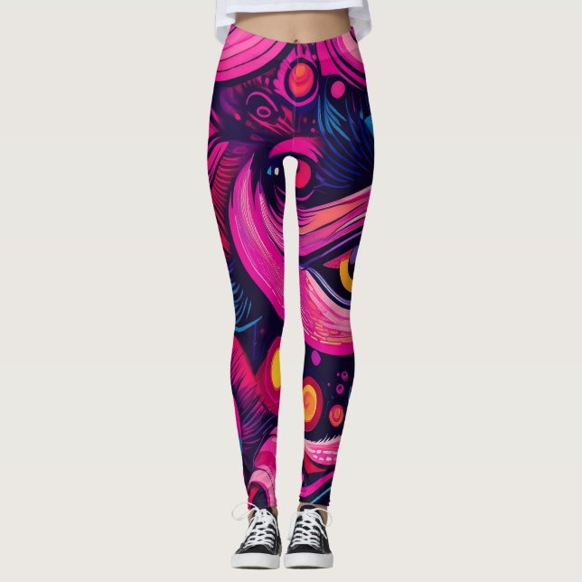 Legging Ousado, Urbano, Estilo de Rua Chic Abstrato Grafit (Frente)