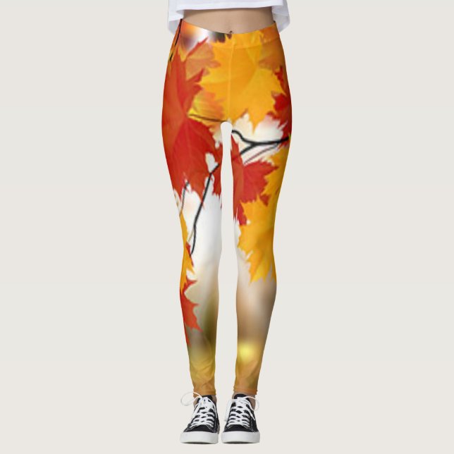 Legging Outubro~ Halloween~Ação de Graças ~ Folhas ~ (Frente)