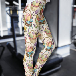 Legging Ovos de Páscoa em Cesta de Vime com Lavanda