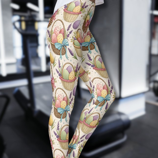 Legging Ovos de Páscoa em Cesta de Vime com Lavanda (Criador carregado)