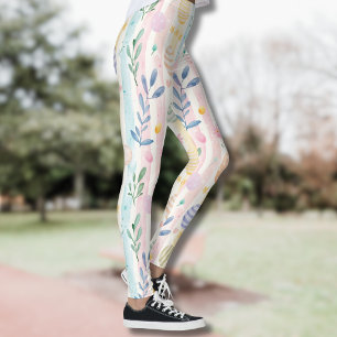 Legging Ovos de Páscoa em Listras de Aquarela Pastel Elega