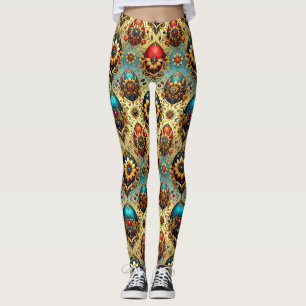 Legging OVOS DE PÁSCOA ~ Vermelho Amarelo Azul 3D ~ Leggin