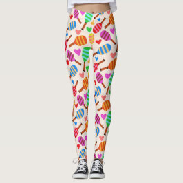 Legging Paddles de Pickleball com Corações