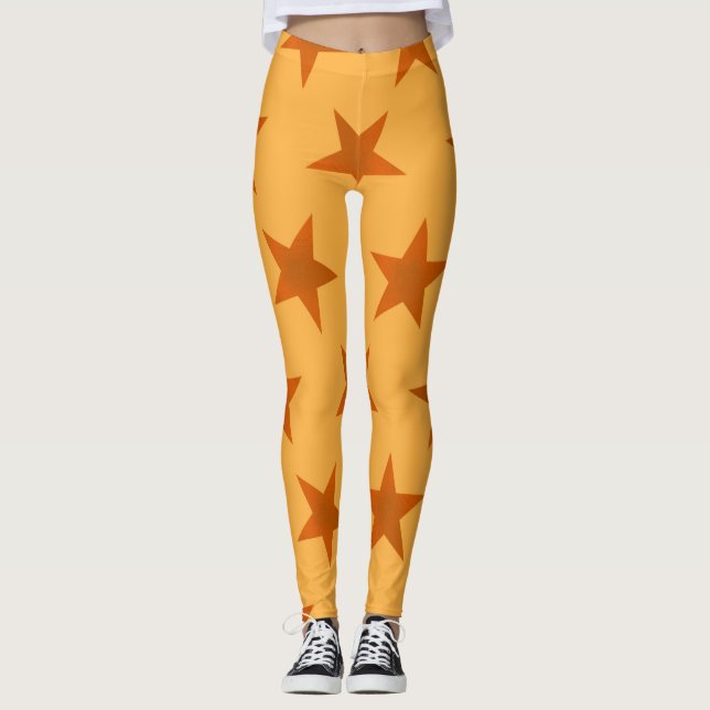 Legging Padrão 2 de estrelas de ouro (Frente)