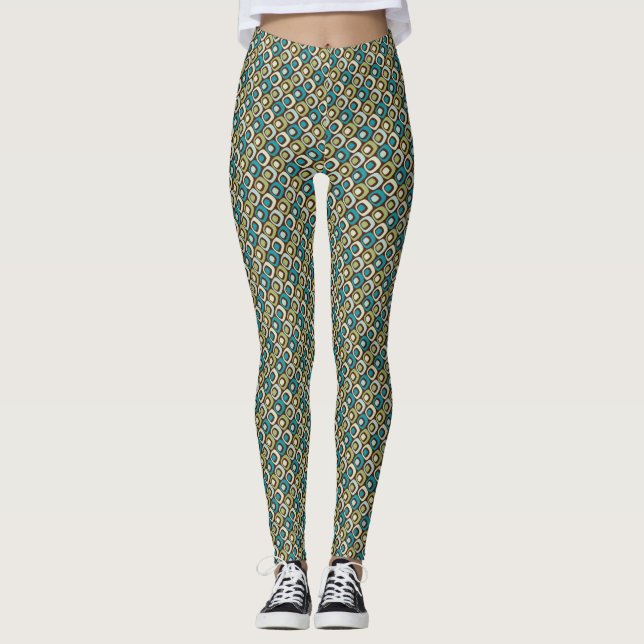 Legging Padrão 2 dos quadrados geométricos (Frente)