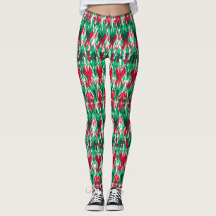Legging Padrão abstrato aztec verde-claro