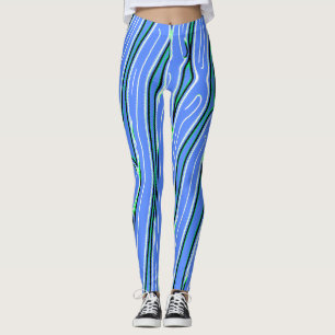 Legging Padrão abstrato azul-claro "Ratti_Creative_Arts"
