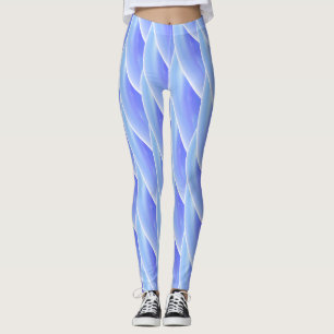 Legging Padrão abstrato azul de onda curva nº 4