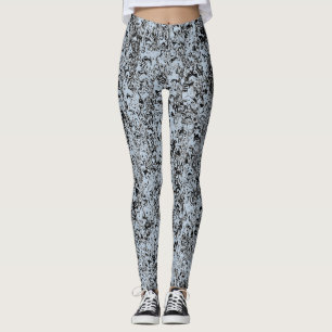 Legging Padrão abstrato azul e preto