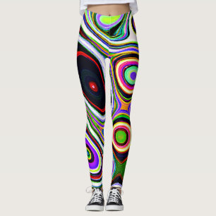 Legging Padrão Abstrato Colorido e Vibrante