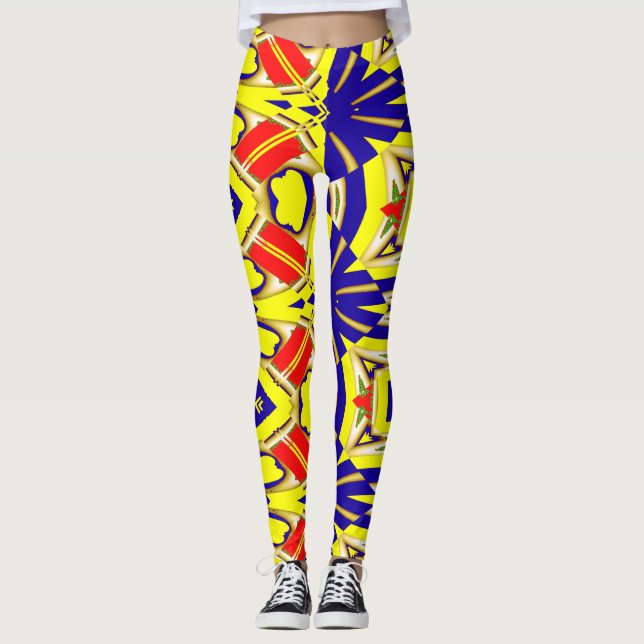 Legging Padrão abstrato colorido "Ratti_Creative_Arts" (Frente)