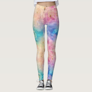 Legging Padrão Abstrato de Dente-de-Leão Vintage (7)