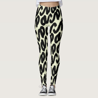 Legging Padrão abstrato elegante preto e branco