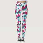 Legging Padrão Abstrato Geométrico Colorido<br><div class="desc">Leggings modernas,  gráficas e únicas que incluem carvões,  brancos,  cinzas,  cheiros e magenta.</div>