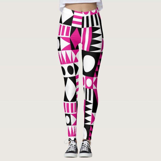 Legging Padrão abstrato moderno do século médio. (Frente)