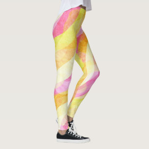 Legging Padrão Abstrato Ondulado Vibrante