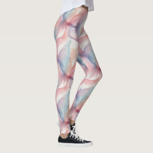 Legging Padrão Abstrato Pastel Aquarela Suave