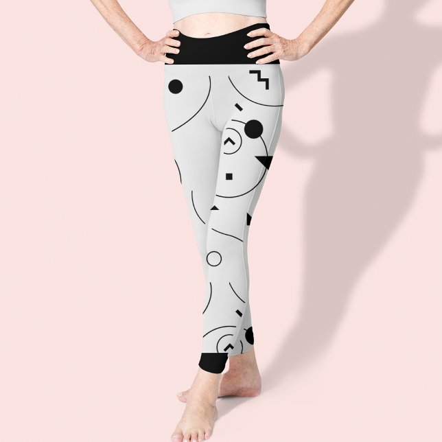 Legging Padrão Abstrato preto e branco (Cute Abstract Black and White Pattern Leggings)