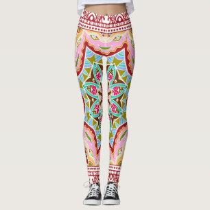 Legging Padrão abstrato Tropical de Folhas Diversas