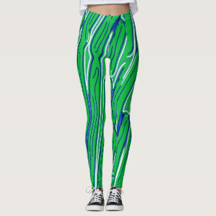 Legging Padrão abstrato verde fofo "Ratti_Creative_Arts"