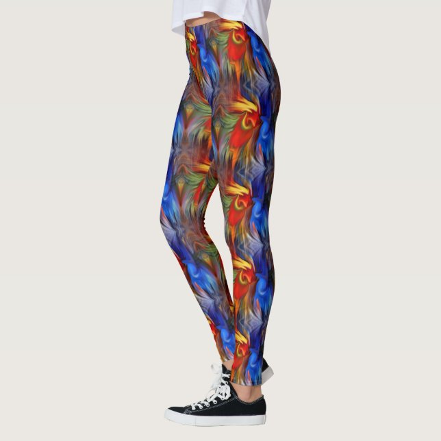 Legging Padrão abstrato Vermelho Azul Amarelo E Verde (Esquerda)