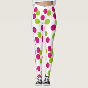 Legging Padrão abstrato vermelho e azul com linha e pontos